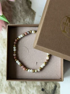 VIAMAJA Armbånd Asta - Natursten guldbelagt Outlet