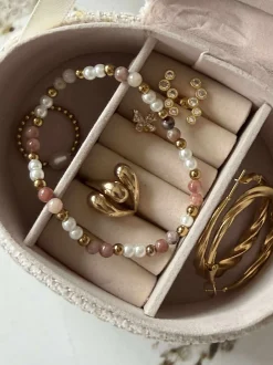 VIAMAJA Armbånd Asta - Natursten guldbelagt Outlet
