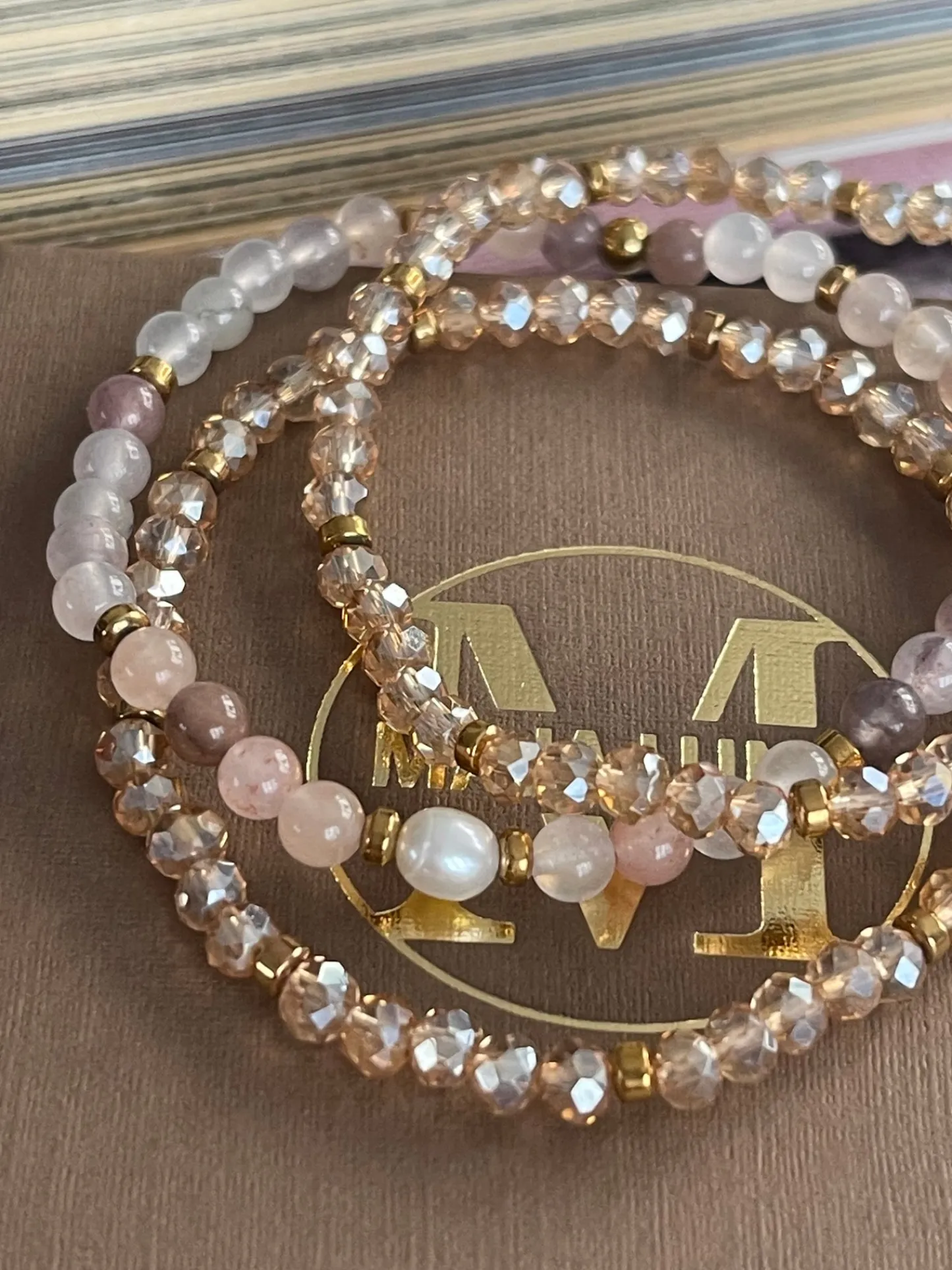 VIAMAJA Armbånd Leah Blush/Natur – Sæt med 3 stk Outlet