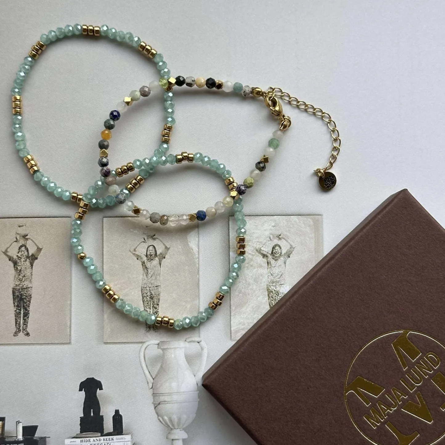 VIAMAJA Armbånd Marika Aqua- Sæt med 3 stk Outlet