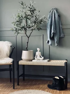 VIAMAJA Bænk bøg Sort / natur - 90 cm Best