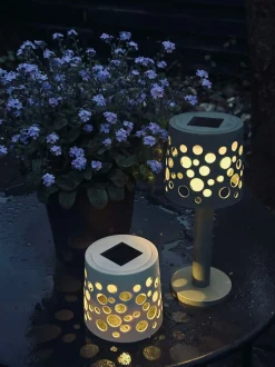 VIAMAJA Bordlampe med solceller - Mørk beige Discount