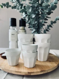 VIAMAJA Café krus 330 ml - Hvid porcelæn 4 stk Hot