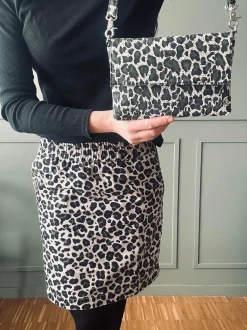 VIAMAJA Clutch Grey leopard leather Hot
