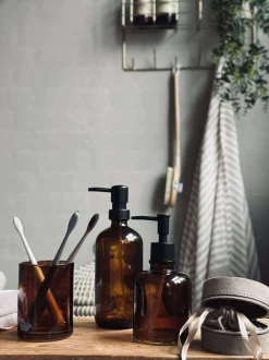 VIAMAJA Dispenser med pumpe - Brun glas New