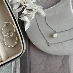 VIAMAJA Halskæde Irina Sterling Silver - Hjerte m. Zirkoner