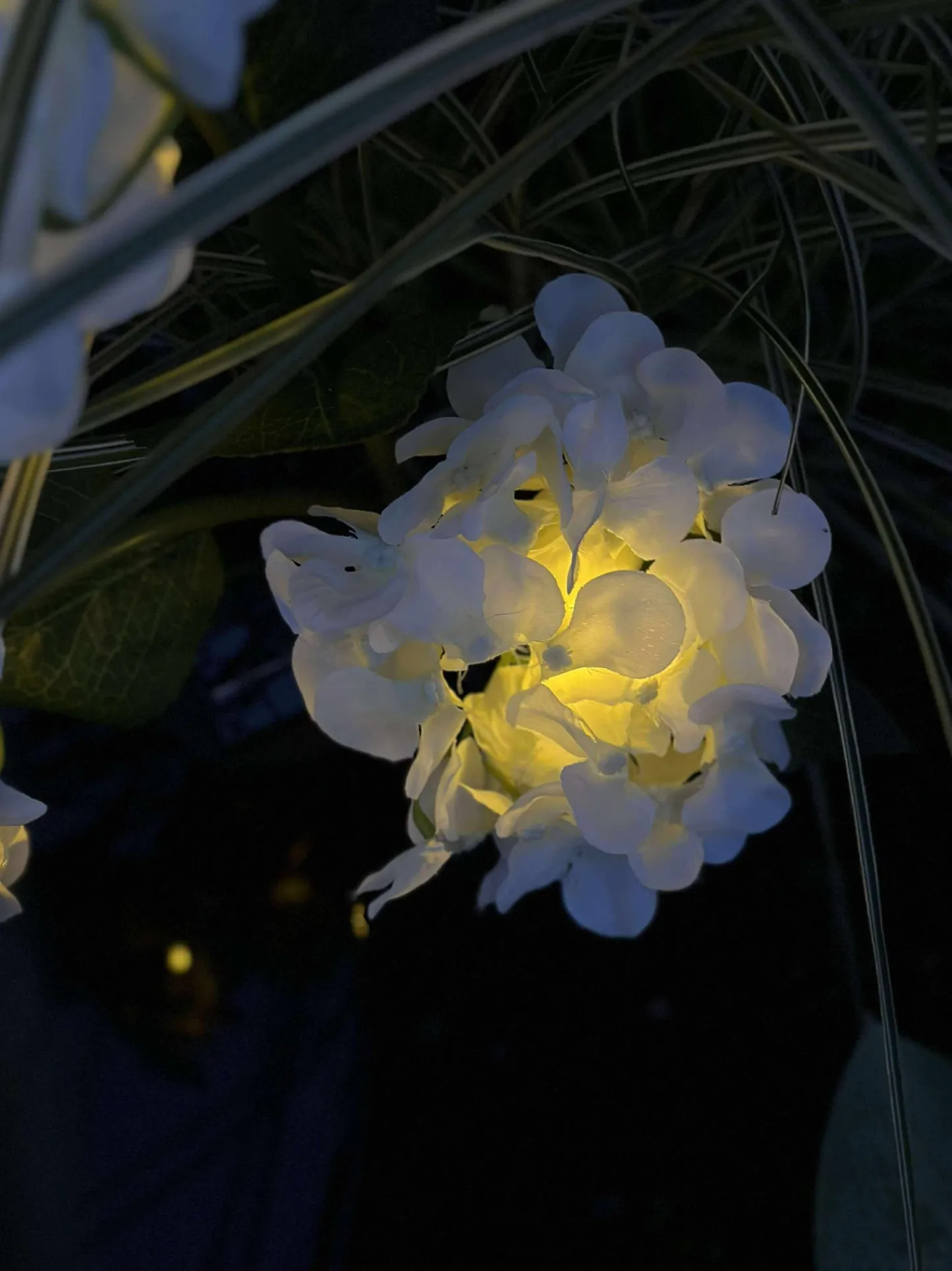 VIAMAJA Hortensia med solceller - Hvid Outlet