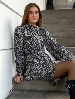 VIAMAJA Jakke Leopard Grey Sale