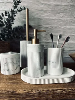 VIAMAJA Krukke med låg i marmor look Discount