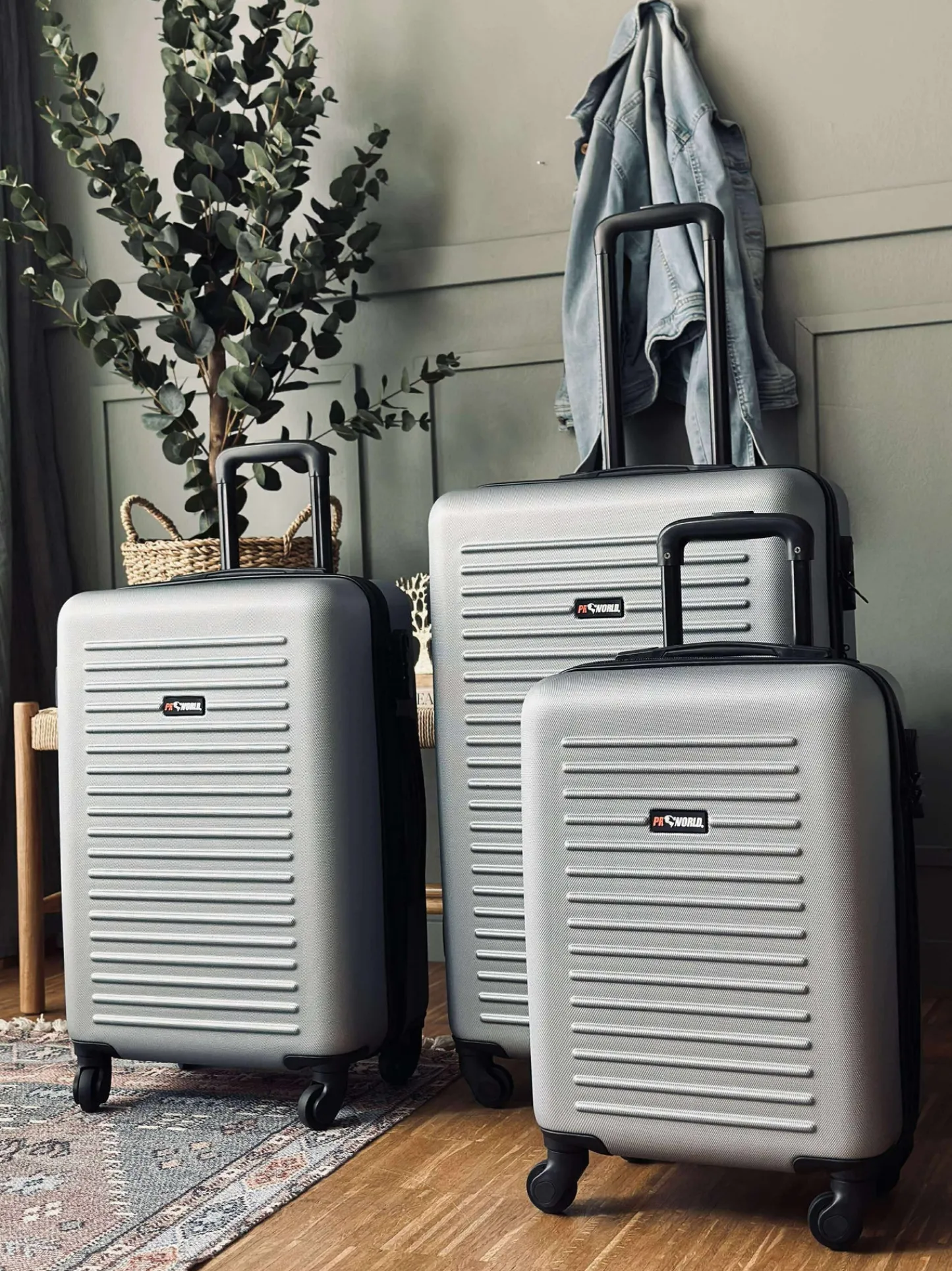 VIAMAJA Kuffert sæt LUX Silver - Sæt af 3 stk. Sale