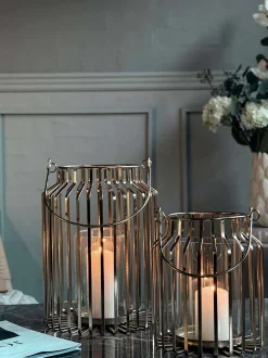 VIAMAJA Lanterne med glas - Gold 21cm Best
