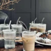 VIAMAJA Latteglas med låg og sugerør - 6 stk Sale