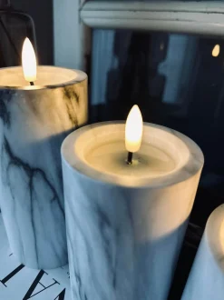 VIAMAJA LED marmor bloklys 15cm Grå Hot
