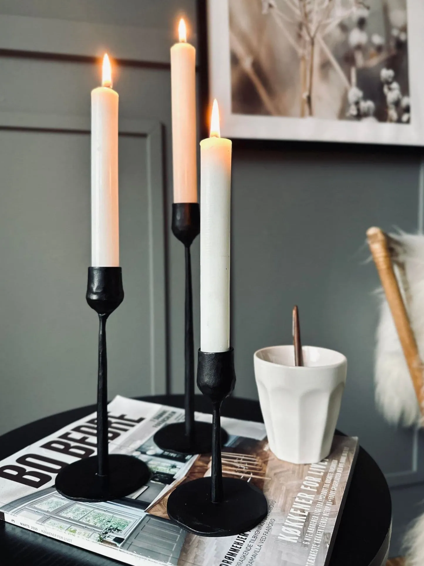 VIAMAJA Lysestage – Støbejern 12cm