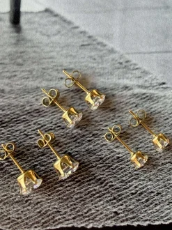 VIAMAJA Mix box med 6 øreringe - Riva 18k forgyldt Outlet