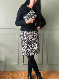 VIAMAJA Nederdel Jane Leopard Grey Best