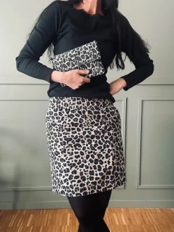 VIAMAJA Nederdel Jane Leopard Grey Best