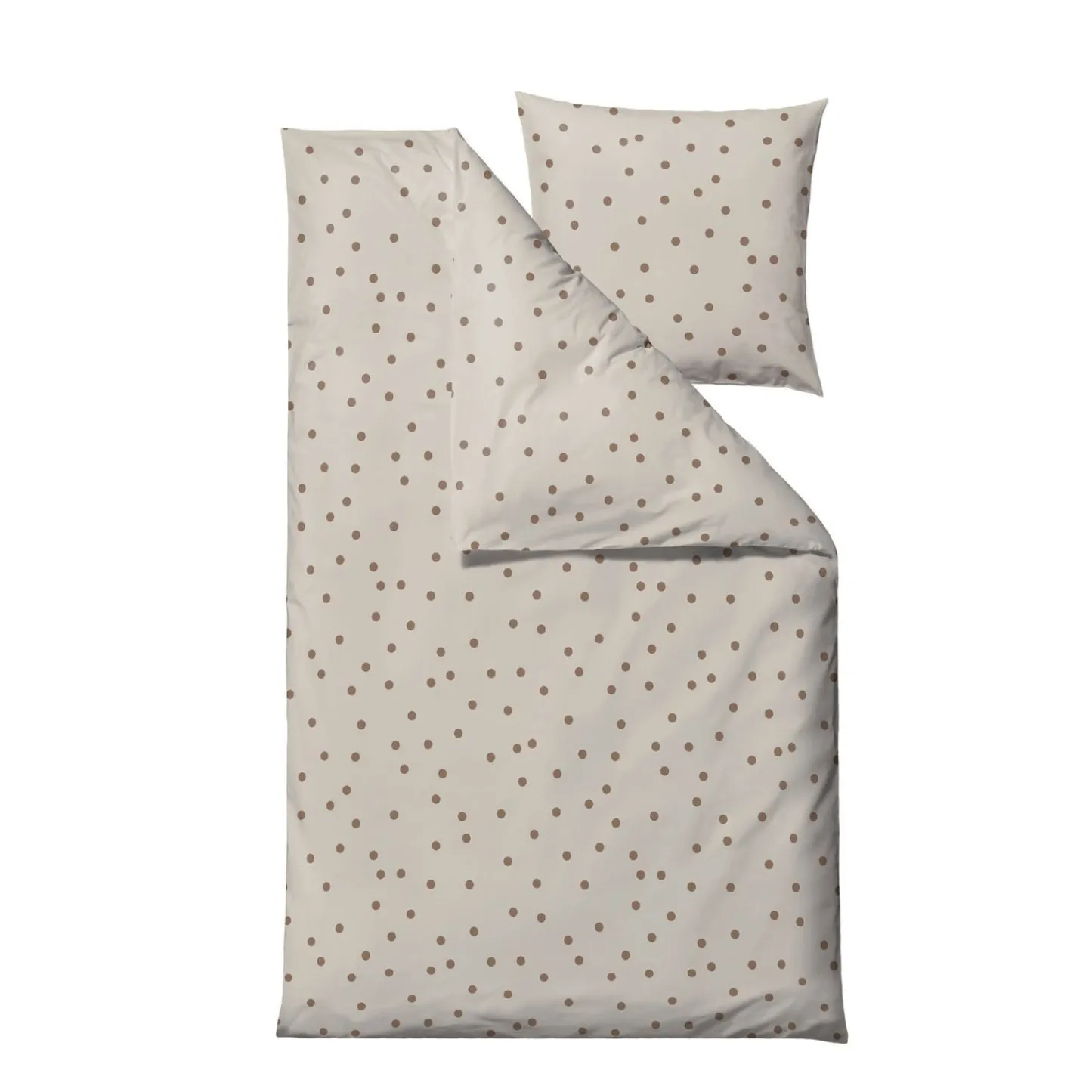 VIAMAJA Sengesæt, Solaris varm taupe, 140x200 - 63x60 New