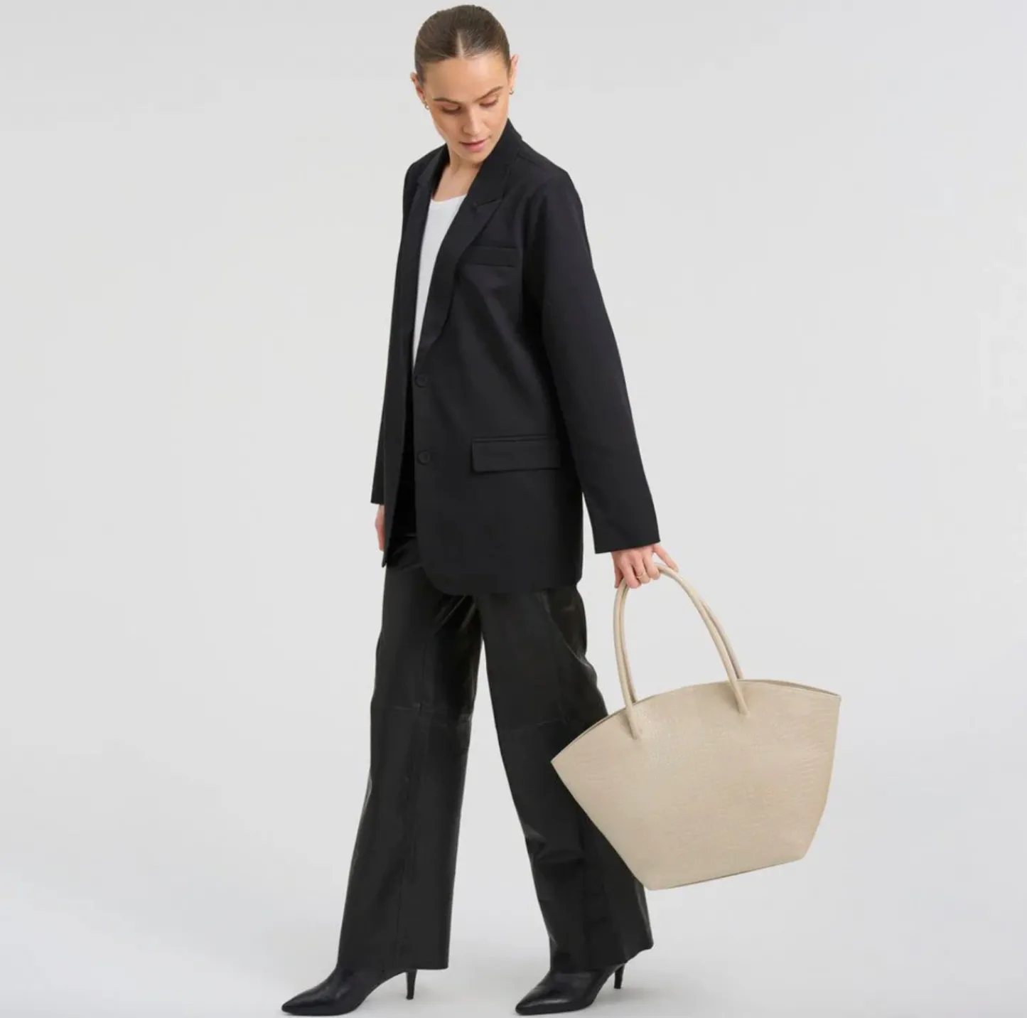 VIAMAJA Shopper croco i skind - Sand Best