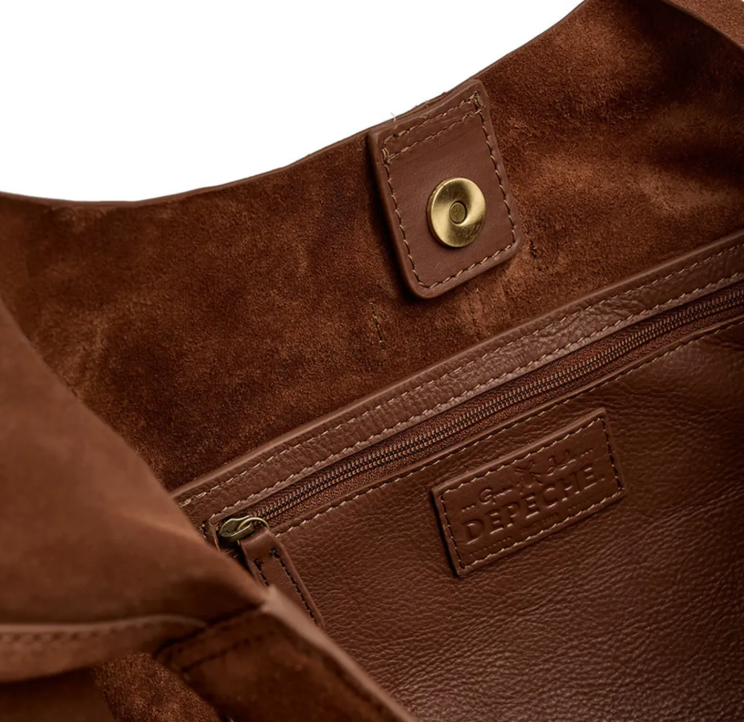 VIAMAJA Shopper i blødt ruskind - Cognac