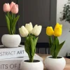 VIAMAJA Tulipaner med lys - Hvid Clearance